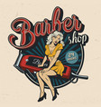 vintage barbershop colorful emblem vector image vector image