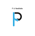creative p- letter icon abstract logo design vector image