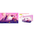 parallax background with alien planet landscape vector image