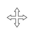arrows pointing in different directions four way vector image vector image