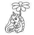 barainbow unicorn vector image vector image