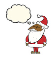 cartoon santa claus with thought bubble vector image