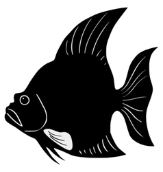 Silhouette paddlefish Royalty Free Vector Image