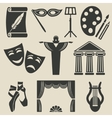 art theater icons set vector image vector image