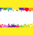 colorful blobs border with white background vector image