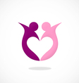 love partner sharing logo vector image vector image