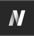monogram bold letter n 3d logo broken line symbol vector image vector image