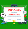 certificate for soccer tournament participation vector image