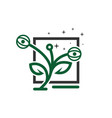 green plant outline logo vector image vector image