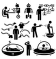 people of the future robot technology stick vector image vector image