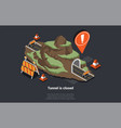 road works tunnel construction composition vector image