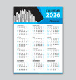 Calendar 2026 template set wall Royalty Free Vector Image