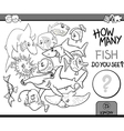 counting fish coloring book vector image vector image