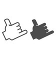 hand call gesture line and glyph icon me vector image