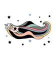 scandi rainbow unicorn vector image vector image