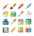 art flat icons set vector image