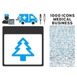 fir tree calendar page icon with 1000 medical vector image vector image