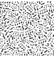 music background with notes seamless pattern vector image