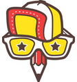 creative designer logo geek avatar icon vector image