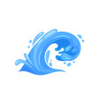 curling wave with crests and curlicues nature vector image vector image