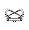 emblem template with crossed swords design vector image vector image