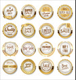 golden super sale labels retro vintage design vector image