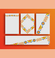 holiday event card boho frames template set vector image