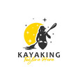 woman kayak sports logo design vector image vector image