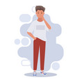 a person thinks making decision vector image