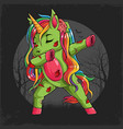 halloween zombie unicorn doing dabbing dance vector image vector image