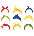 retro headbands cartoon women bandanas hairstyle vector image vector image
