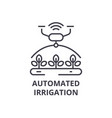automated irrigation line icon outline sign vector image