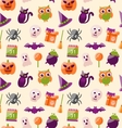 halloween seamless pattern with colorful flat vector image