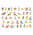 people on vacation beach collection summer vector image vector image