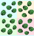 set seamless patterns green leaves monstera vector image