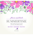 wedding invitation with pink and purple flowers vector image