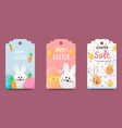 easter tags labels with cute bunny trendy vector image