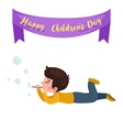 kids playing greeting card vector image