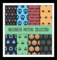 halloween seamless pattern set vector image vector image