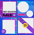 set of sale instagram stories in graphic frames vector image vector image