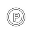 car parking sign allowed line icon vector image