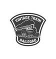 Set of emblems with vintage train retro rail road Vector Image