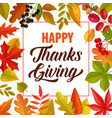 happy thanks giving frame with lettering vector image