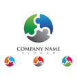 puzzle adoption and community care logo template vector image