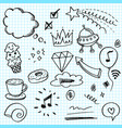 hand drawn set elements for concept design vector image vector image