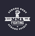 mma fighting logo emblem t-shirt print vector image