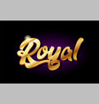 royal 3d gold golden text metal logo icon design vector image