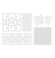 set black and white puzzle pieces has vector image