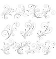 thin curly floral lines with delicate leaf vector image