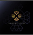 elegant luxury diamond gold logo design vector image